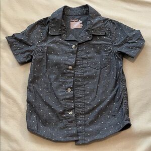 Chambray Polka Dot Button Down Kids Shirt